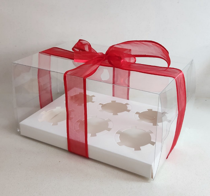 6 Hole PET Clear Cupcake Box