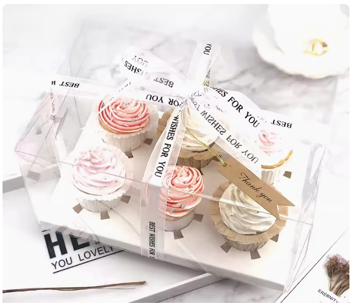 6 Hole PET Clear Cupcake Box